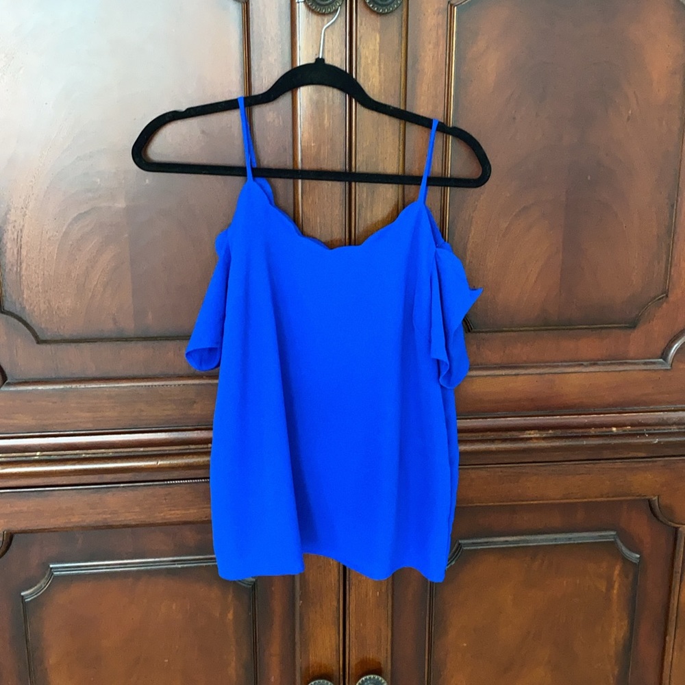 Royal blue off the shoulder top